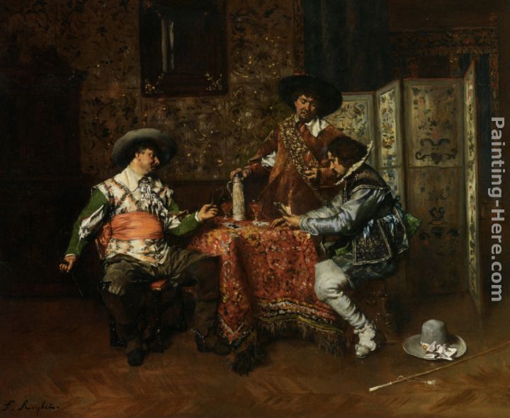 A Game of Cards painting - Ferdinand Roybet A Game of Cards art painting